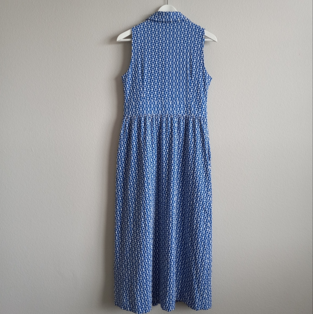 Tuckernuck Pomander Place Blue Eyelet Sleeveless Noelle Maxi Dress S - Picture 5 of 16
